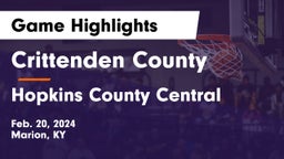 Crittenden County  vs Hopkins County Central  Game Highlights - Feb. 20, 2024