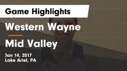 Western Wayne  vs Mid Valley  Game Highlights - Jan 14, 2017