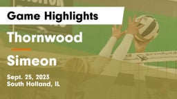Thornwood  vs Simeon Game Highlights - Sept. 25, 2023
