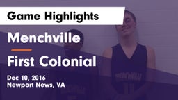 Menchville  vs First Colonial  Game Highlights - Dec 10, 2016