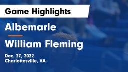 Albemarle  vs William Fleming Game Highlights - Dec. 27, 2022