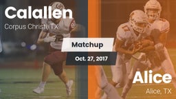 Matchup: Calallen  vs. Alice  2017