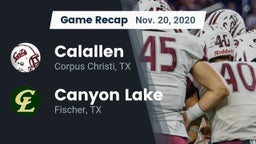 Recap: Calallen  vs. Canyon Lake  2020