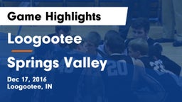 Loogootee  vs Springs Valley  Game Highlights - Dec 17, 2016