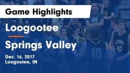 Loogootee  vs Springs Valley  Game Highlights - Dec. 16, 2017