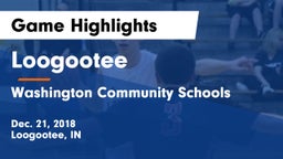 Loogootee  vs Washington Community Schools Game Highlights - Dec. 21, 2018