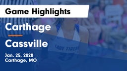 Carthage  vs Cassville  Game Highlights - Jan. 25, 2020