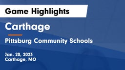 Carthage  vs Pittsburg Community Schools Game Highlights - Jan. 20, 2023