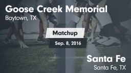 Matchup: Goose Creek vs. Santa Fe  2016