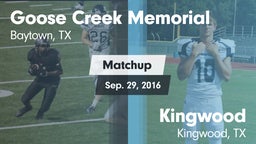 Matchup: Goose Creek vs. Kingwood  2016