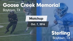 Matchup: Goose Creek vs. Sterling  2016
