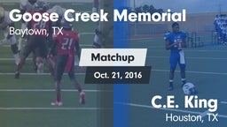 Matchup: Goose Creek vs. C.E. King  2016
