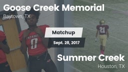 Matchup: Goose Creek vs. Summer Creek  2017