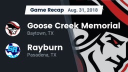 Recap: Goose Creek Memorial  vs. Rayburn  2018