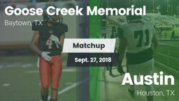 Matchup: Goose Creek vs. Austin  2018