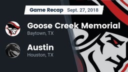 Recap: Goose Creek Memorial  vs. Austin  2018