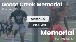 Matchup: Goose Creek vs. Memorial  2018