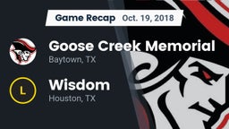 Recap: Goose Creek Memorial  vs. Wisdom  2018
