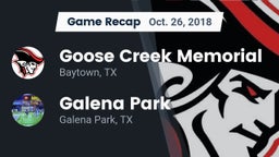 Recap: Goose Creek Memorial  vs. Galena Park  2018