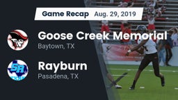 Recap: Goose Creek Memorial  vs. Rayburn  2019