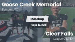 Matchup: Goose Creek vs. Clear Falls  2019