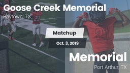 Matchup: Goose Creek vs. Memorial  2019