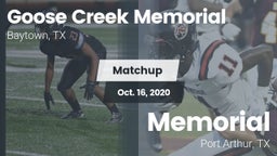 Matchup: Goose Creek vs. Memorial  2020