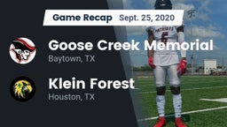Recap: Goose Creek Memorial  vs. Klein Forest  2020