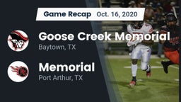 Recap: Goose Creek Memorial  vs. Memorial  2020