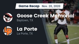 Recap: Goose Creek Memorial  vs. La Porte  2020