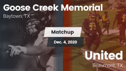 Matchup: Goose Creek vs. United  2020