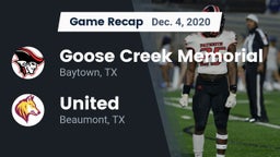 Recap: Goose Creek Memorial  vs. United  2020