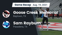 Recap: Goose Creek Memorial  vs. Sam Rayburn  2021