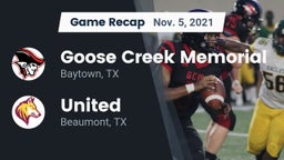 Recap: Goose Creek Memorial  vs. United  2021