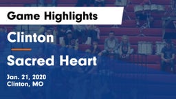 Clinton  vs Sacred Heart  Game Highlights - Jan. 21, 2020