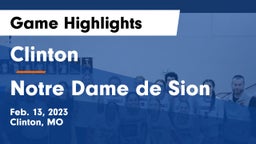 Clinton  vs Notre Dame de Sion  Game Highlights - Feb. 13, 2023