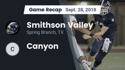 Recap: Smithson Valley  vs. Canyon 2018