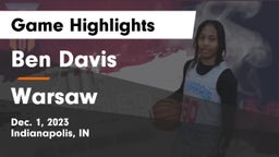 Ben Davis  vs Warsaw  Game Highlights - Dec. 1, 2023