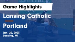 Lansing Catholic  vs Portland  Game Highlights - Jan. 20, 2023