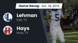 Recap: Lehman  vs. Hays  2019