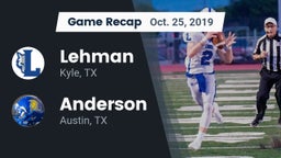 Recap: Lehman  vs. Anderson  2019