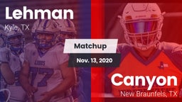 Matchup: Lehman  vs. Canyon  2020