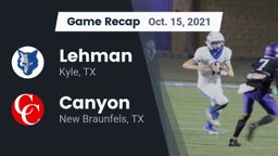 Recap: Lehman  vs. Canyon  2021