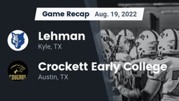 Recap: Lehman  vs. Crockett Early College  2022