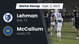 Recap: Lehman  vs. McCallum  2022