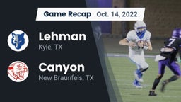 Recap: Lehman  vs. Canyon  2022