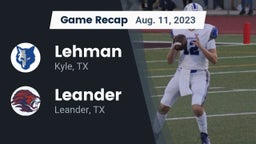Recap: Lehman  vs. Leander  2023