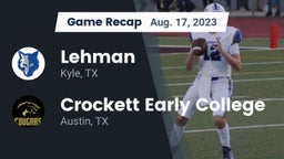 Recap: Lehman  vs. Crockett Early College  2023