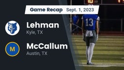Recap: Lehman  vs. McCallum  2023