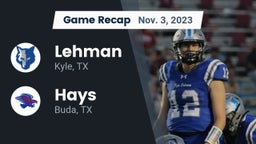 Recap: Lehman  vs. Hays  2023